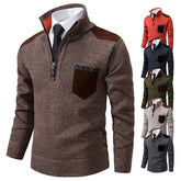 Pullover Men Sweater Cashmere Thick Polo Shirts Korean Half Zipper Cold Blouse Stand Collar Autumn Winter Outerwear Luxury Cloth - Xprespick